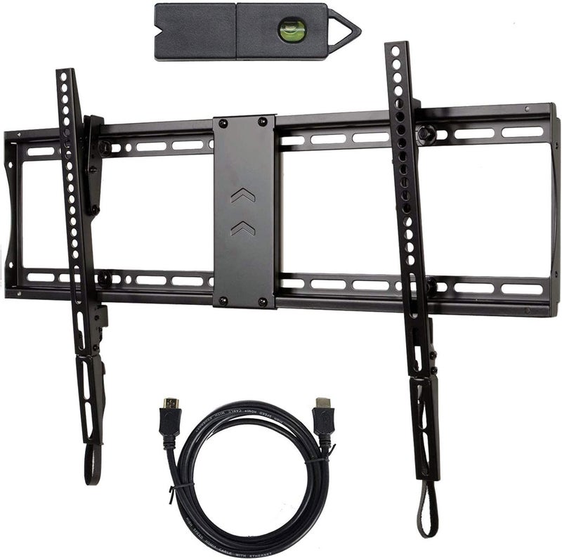 VideoSecu Tilt TV Wall Mount Bracket for Most 23"- 65" LCD LED Plasma TV Flat Panel Screen with VESA 200x100 to 600x400mm, Load Capacity 165lbs, 15 Degree Tilt up or down - Bonus 10 ft HDMI Cable and Magnetic Bubble Level MF608B BBM - Image 1